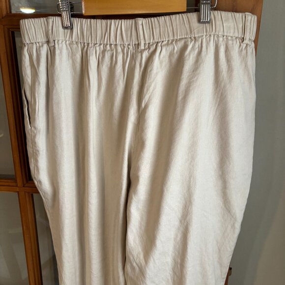 Express Linen Ankle High Rise pants. SZ: Large/ Stone color - Picture 8 of 11